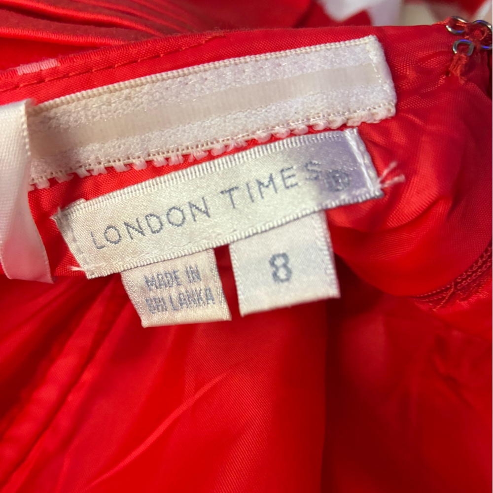 London Times Women’s Floral Strapless Picnic Spring Summer Midi Dress Size 8 - Picture 6 of 6